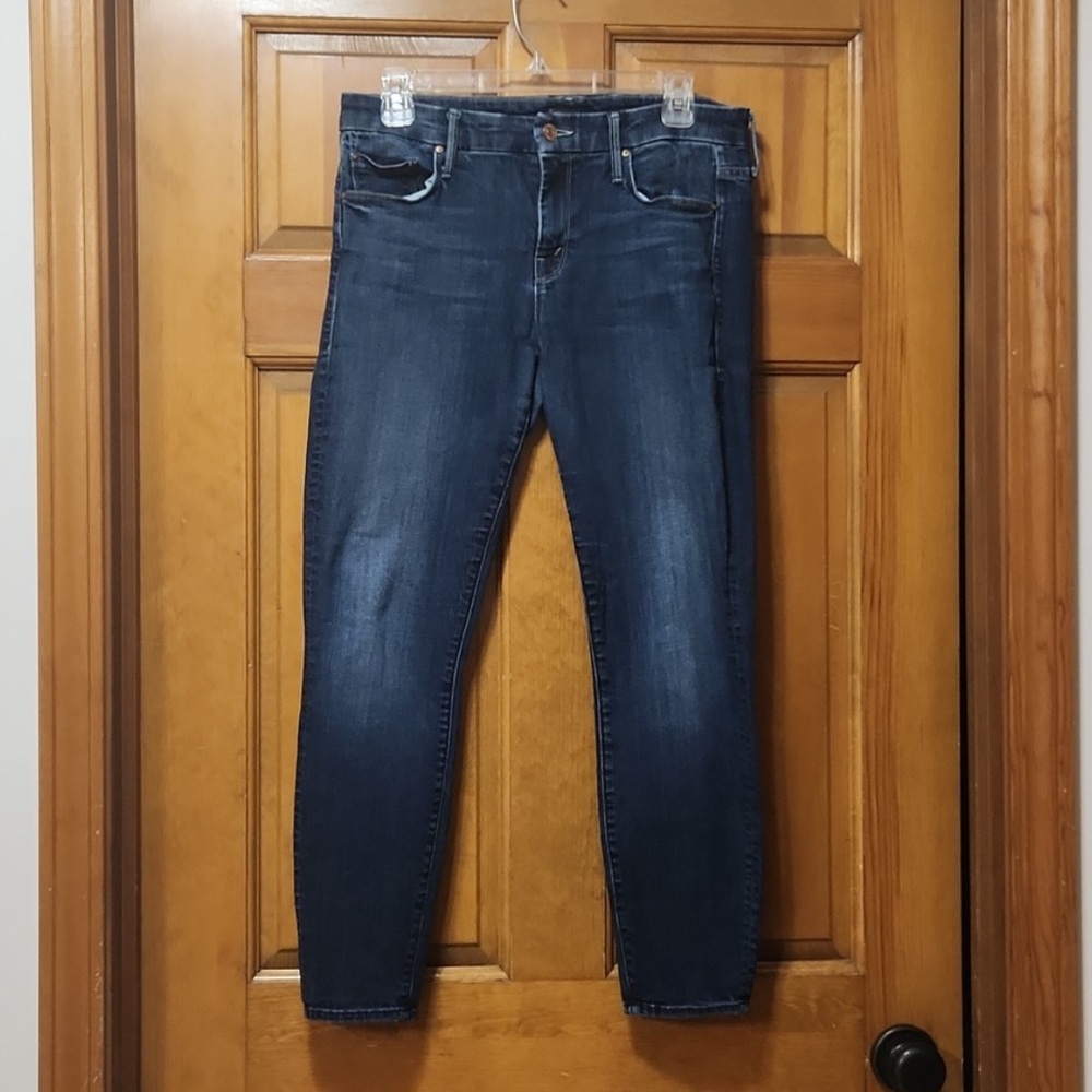 MOTHER Dark Indigo Ankle Crop Jeans
